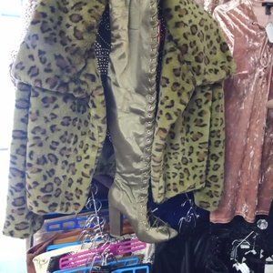 green leopard print jacket